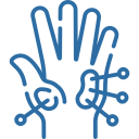 Icon of a hand with acupuncture needles inserted