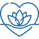 Icon of lotus flower within a heart